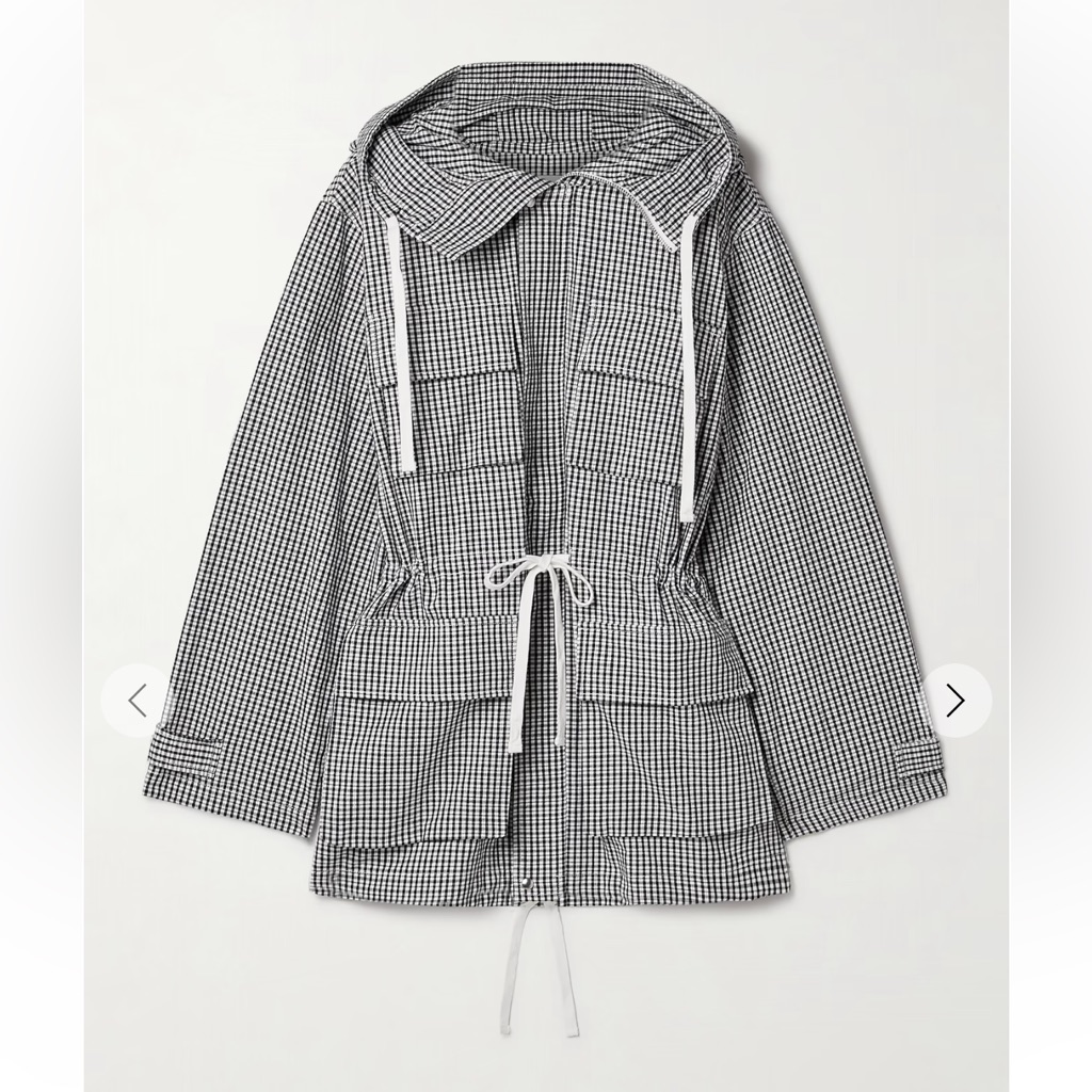 Proenza Schouler White Label Nina Hooded Gingham Cotton And Linen-Blend Jacket
